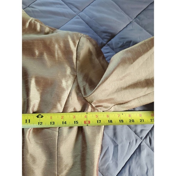 KM Collections by Milla Bell Formal 2 Pc Dress Set Gold Brocade Knee Length Sz 6 - Picture 12 of 14